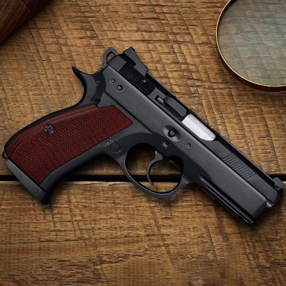 Cool Hand G10 Grips for CZ 75/85 Compact, CZ P-01, P100, C100, T100, PCR, CZ 75 D, Black Grips Screws Included, Aggressive Texture, 1/4" Thin