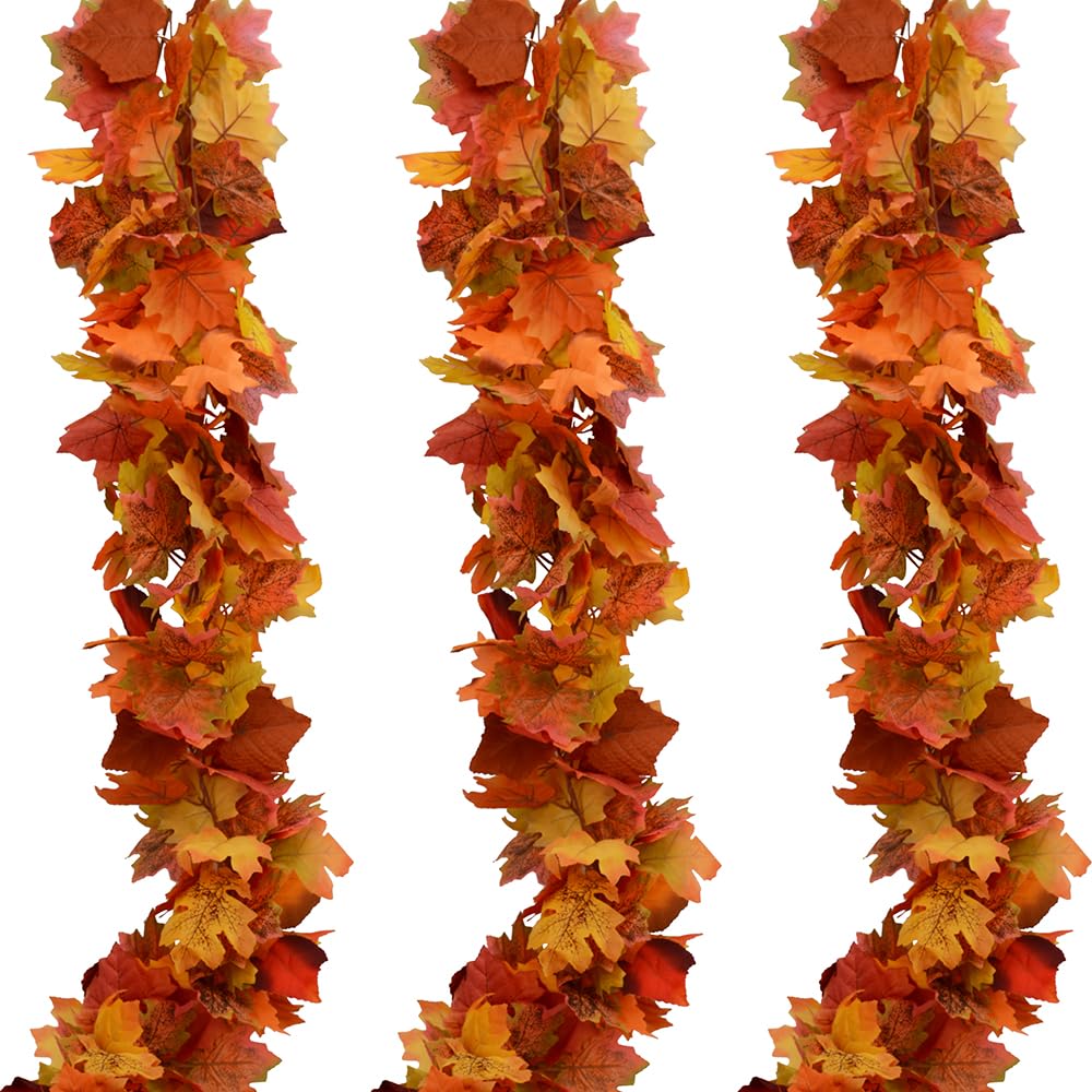 Fall Maple Leaf Garland - 6 Ft Thanksgiving Decor -1