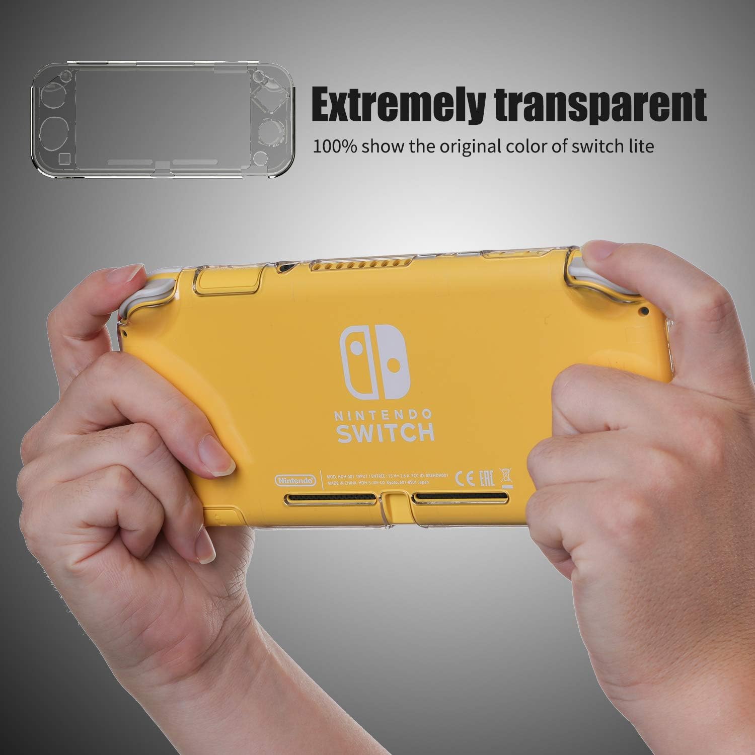 ECHZOVE Nintendo Switch Lite Case - Hard Clear Switch Lite Protective Case, Shockproof Transparent Shell Cover, Scratch-Resistant Design - Switch Lite Accessories for Kids, Travel & Daily Gaming - Image 5