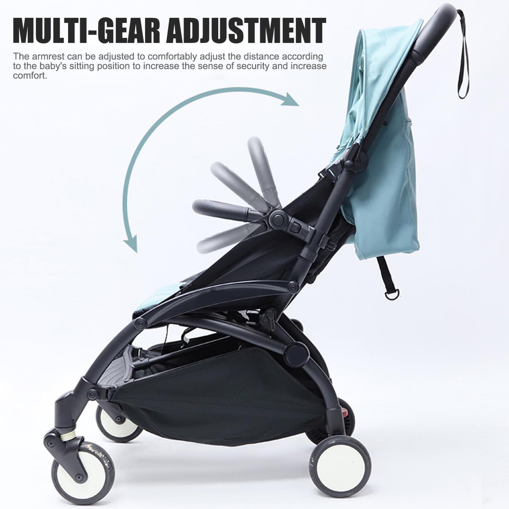 Poignée de poussette pour protection de sécurité des tout-petits Poignée poussette pour bébé avec angle réglable Installation et retrait faciles Produits sécurité anti-chute pour bébés pour p