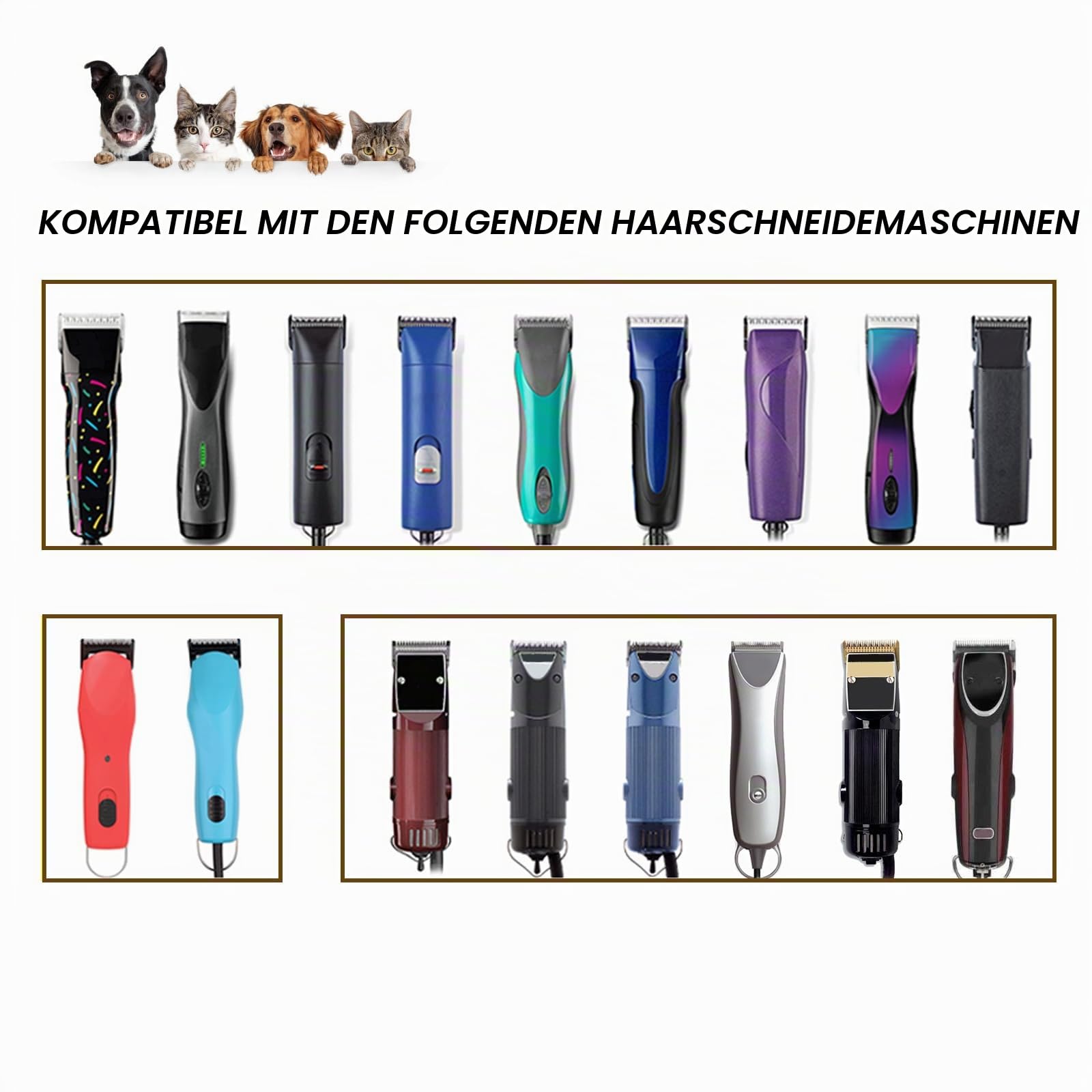 BESTBOMG 3/4HT Ersatzklinge für Hundepflege, kompatibel mit Heiniger/Moser Max45/Andis/Oster A5 Haarschneidemaschine für Hunde, Größe 3/4 Zoll (19 mm) Schnittlänge