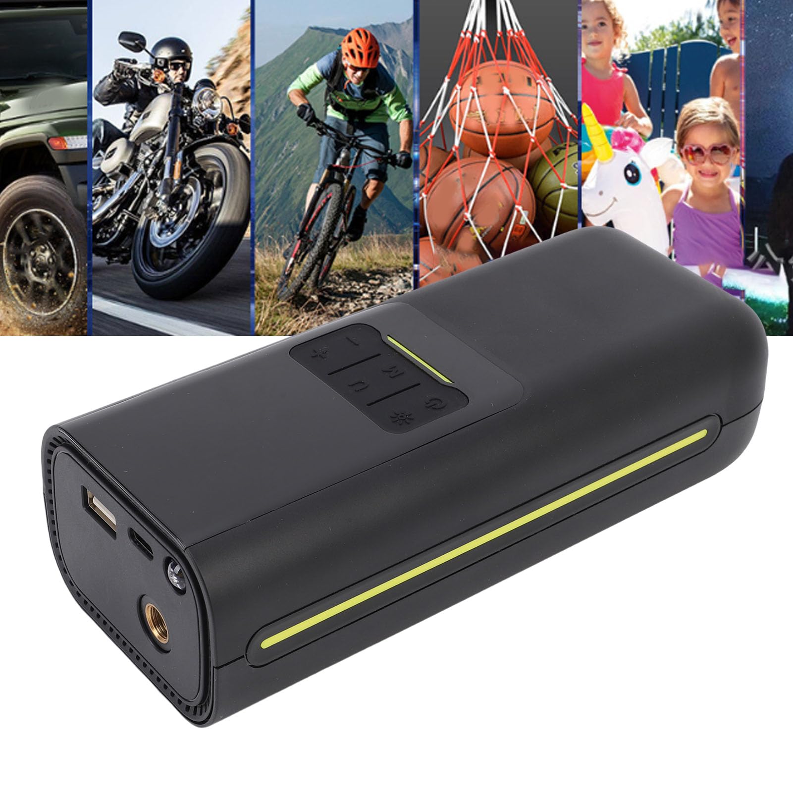 Keenso Compresor de Aire Portátil para Inflar Neumáticos, Bomba Eléctrica Inalámbrica con Pantalla Digital y Apagado Automático para Uso en Coche, Motocicleta, Bicicleta, 150 PSI