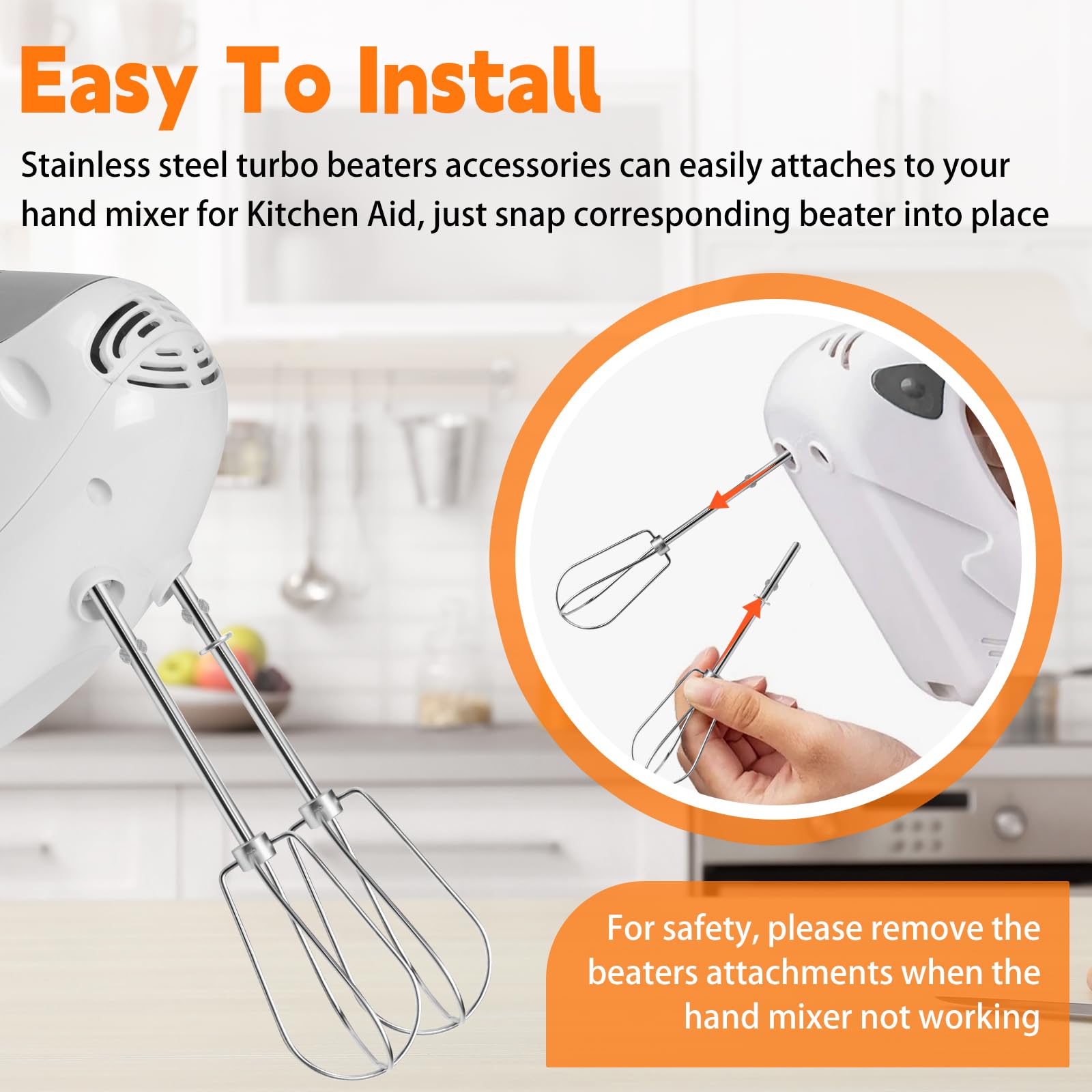Hand Mixer Beaters Attachments for Kitchenaid Stainless Steel - Image 4