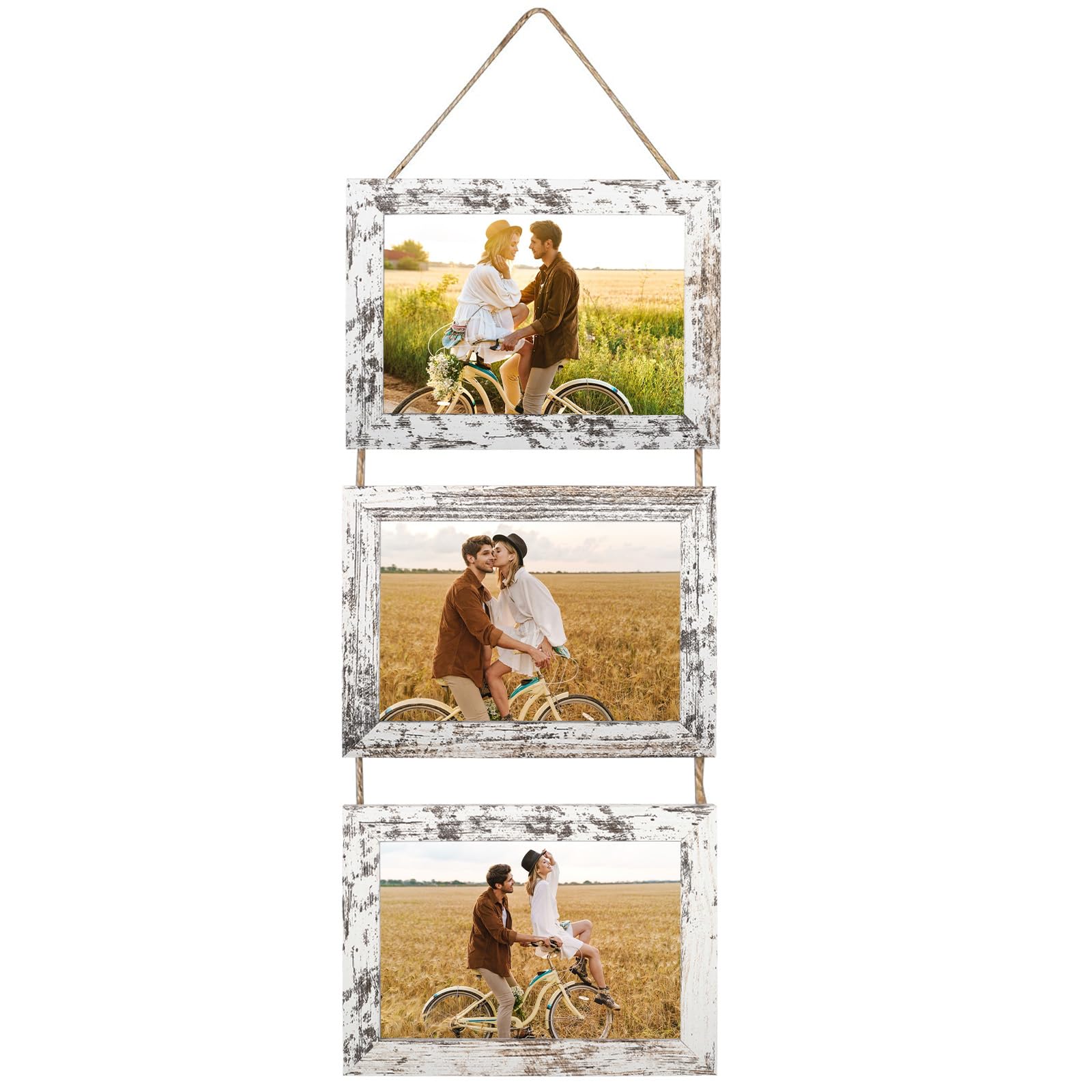 Gykutix Picture Frame Collage Set 13 x 18 cm, Rustic Triple