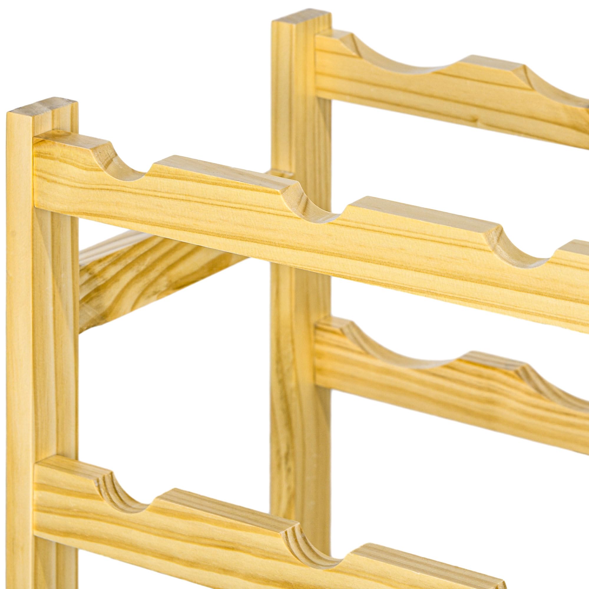 HOMCOM Casier Bouteilles vin pour 42 Bouteilles, Porte-Bouteille en Bois à 7 Niveaux, Range Bouteille étagère à vin pour Salon Bar, 63 x 25 x 102 cm, Naturel