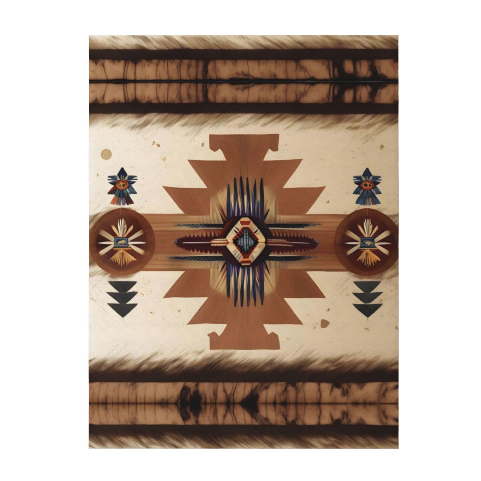Couverture légère et chaude lit canapé motif amérindien 152,4 x 127 cm
