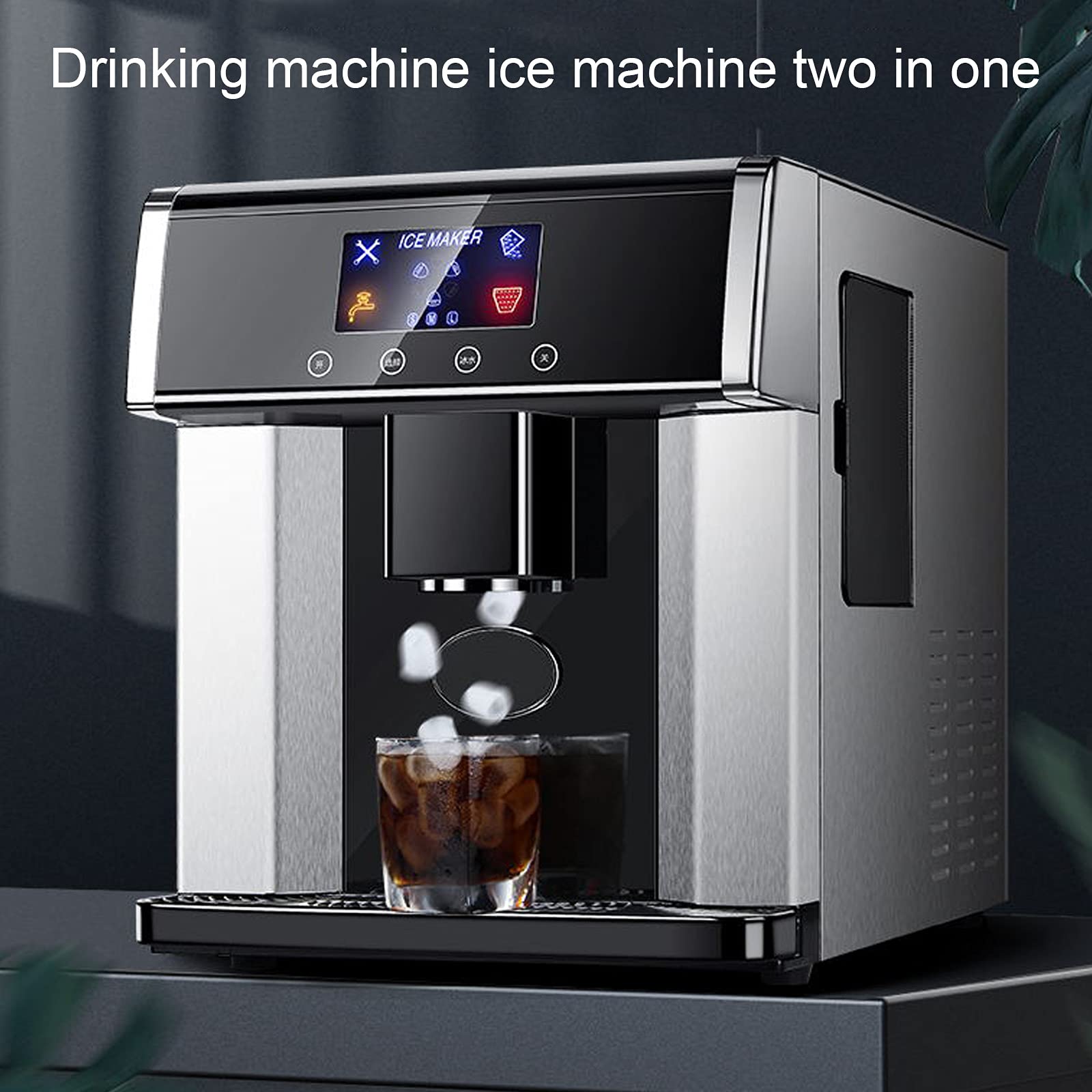Dntum Home Desktop Ice Maker, 2-in-1 Multi-Function Ice Maker, LED Smart Touch Screen, 6-8 Minutes Quick Ice Making, Ice Maker for Home Bar and Kitchen on Fridge.com