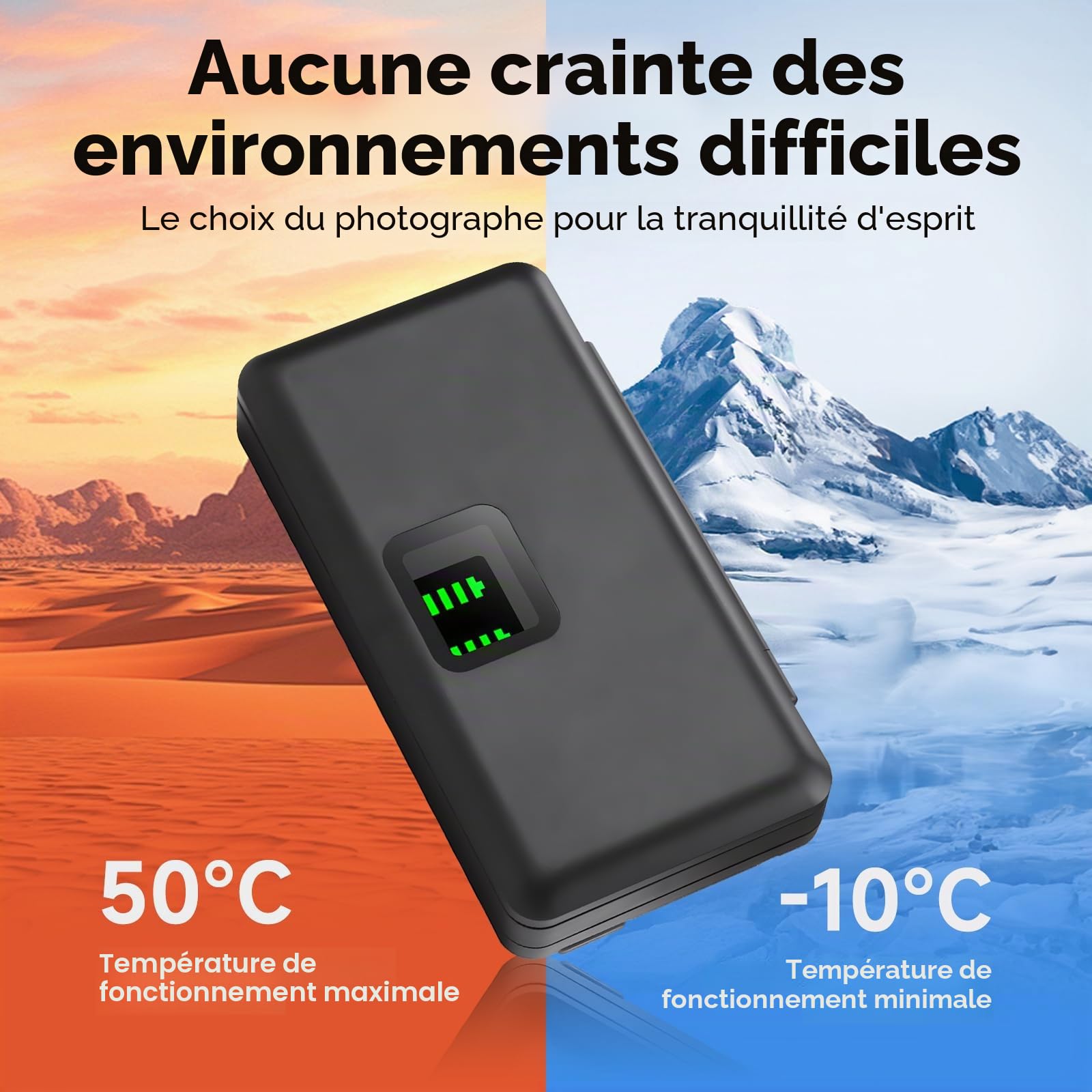 CITYORK 2250mAh (Lot de 3) Batterie Chargeur Kit de pour .DJI-Osmo. Action 6 Pro/Action 5 Pro/Osmo 4 /Osmo 3 Chargeur pour caméra Sportive, Batterie Slots Double Canal, avec écran LCD et câble USB