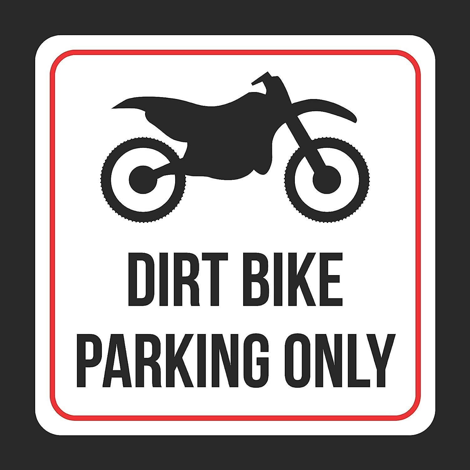 Amazon.com : Dirt Bike Parking Only Print Black and White Black Metal ...
