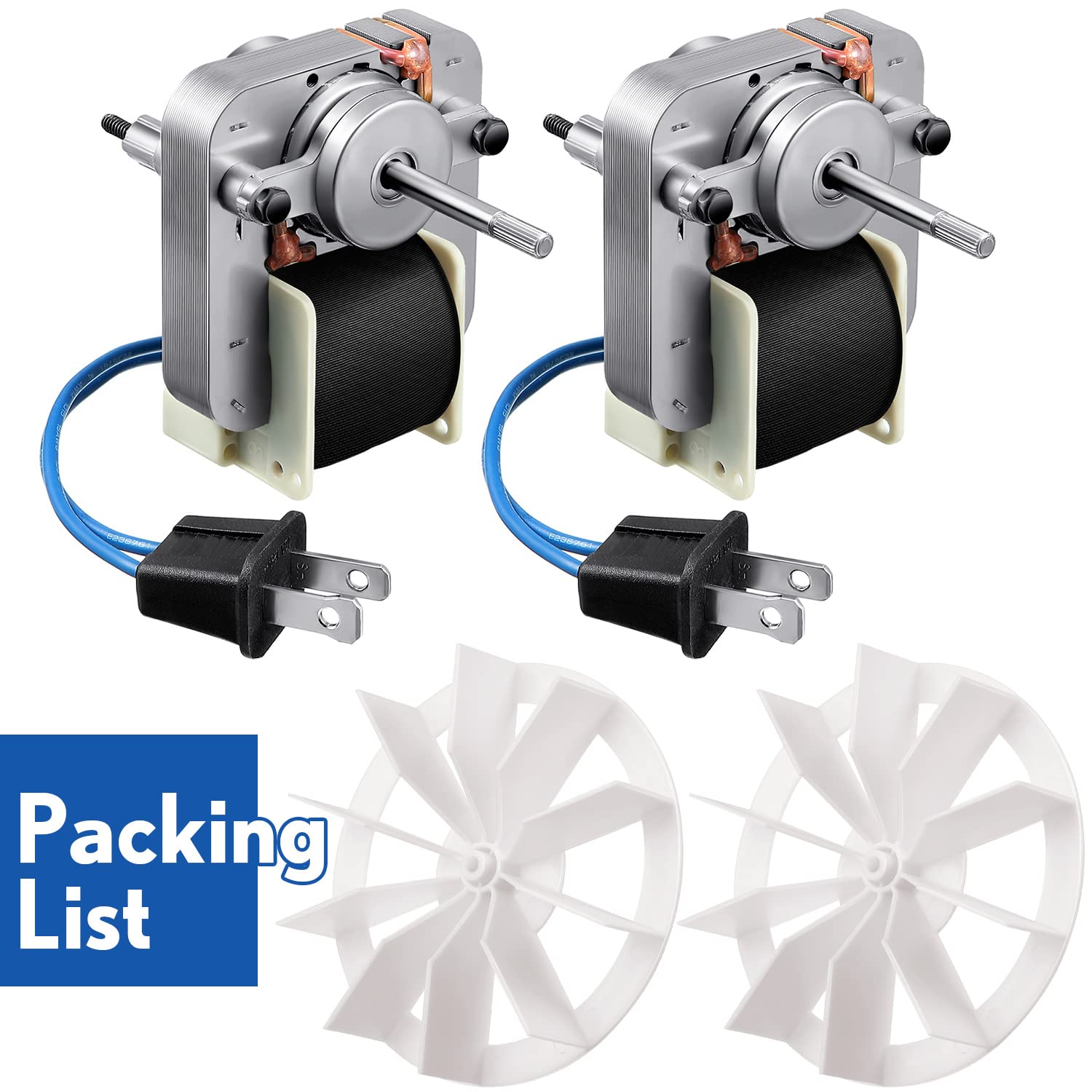 Bathroom Vent Fan Motor and Ceiling Blower Wheel Replacement Electric Motors Kit Compatible with Nutone Broan 50CFM 120V (2 Pack)