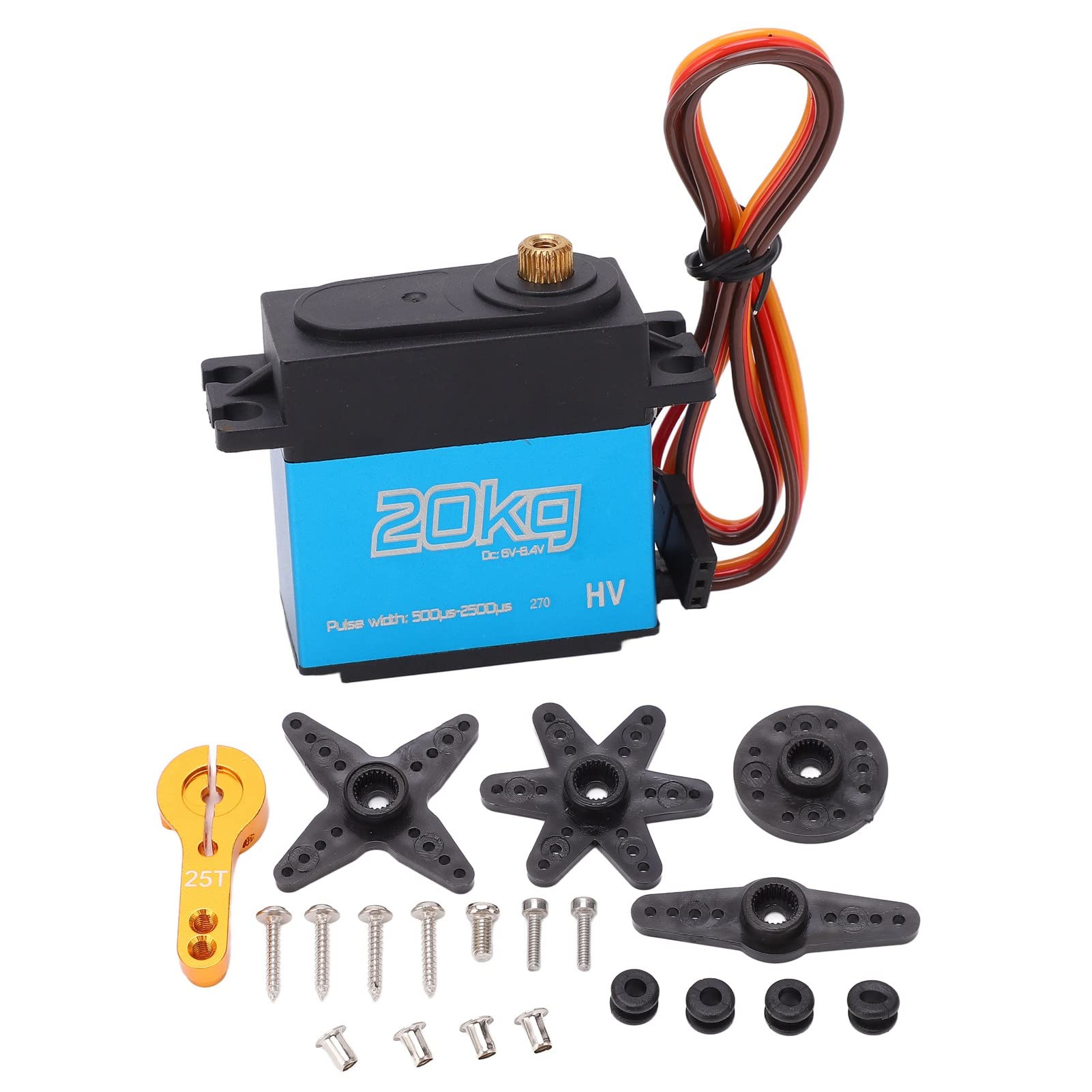 do serwomechanizmu samochodowego RC, serwomechanizmu cyfrowego o wysokim momencie obrotowym 20 kg, wodoodpornej konstrukcji, metalowej przekładni 25T, do modeli w skali