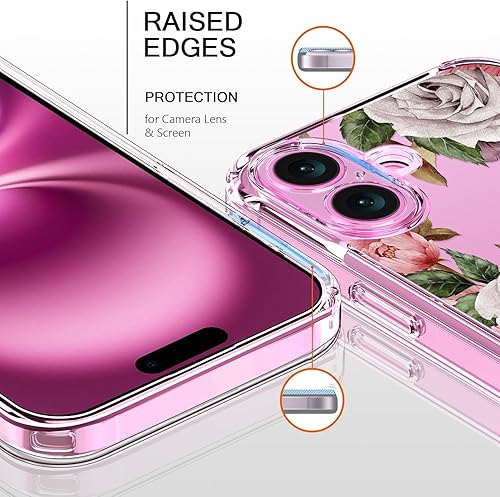 Miniatura 2 de bicol Funda compatible con iPhone 15 Plus, funda transparente con diseños de moda para niñas y mujeres, ajuste delgado, a prueba de golpes, funda