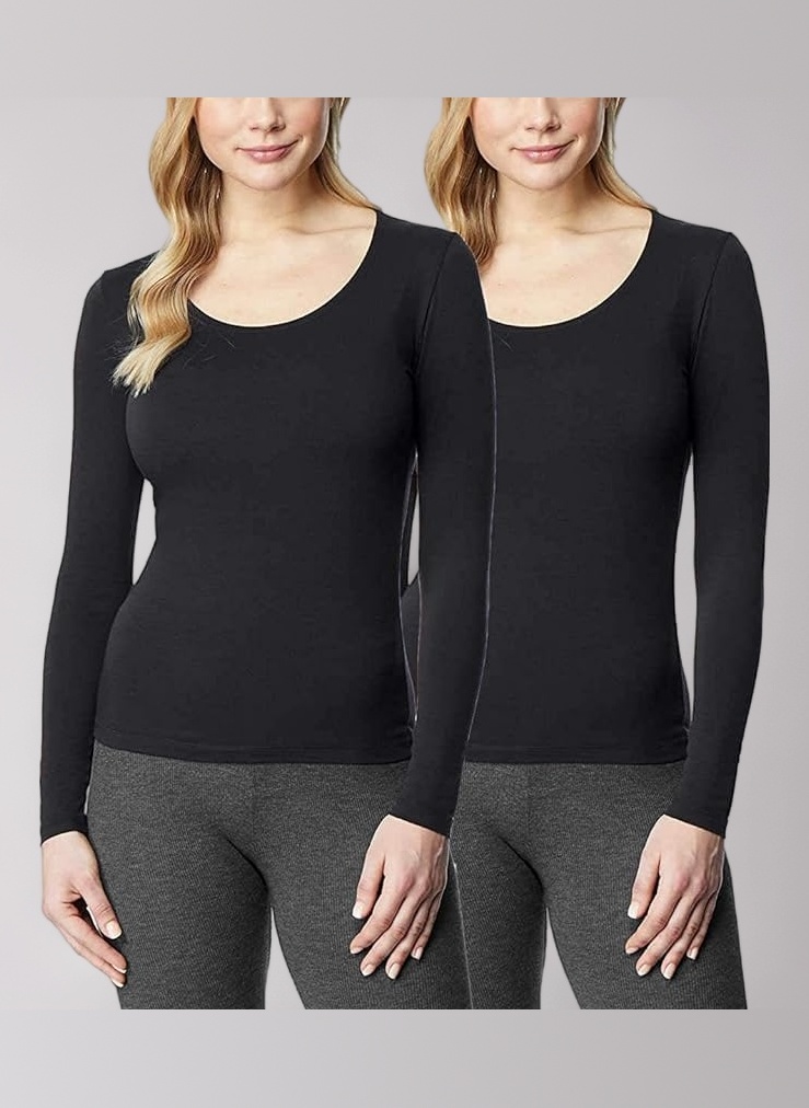 32 Degrees Women's 2 Pack Ultra Light Thermal Baselayer Scoop Top