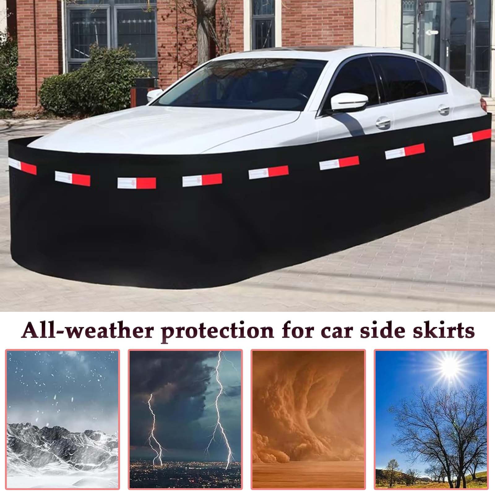 Faldón para Caravana para el Invierno con Banda Reflectante de Advertencia Cubiertas para Exteriores de Casas Móviles para Minivans, Hatchbacks y Sedanes(1450cm/47.6ft)
