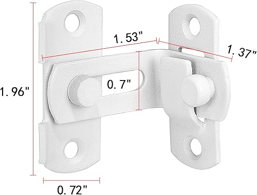 Miniatura 9 de INIRET Paquete de 4 cerraduras de puerta de granero con tapa de 90 grados, protege la privacidad y seguridad, pestillo de bloqueo de gancho para