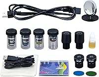 Vista 7 de OMAX 40X-2000X Binoculares LED biológicos de laboratorio digital, con cámara digital USB incorporada de 3.0 MP y nivel mecánico de doble capa