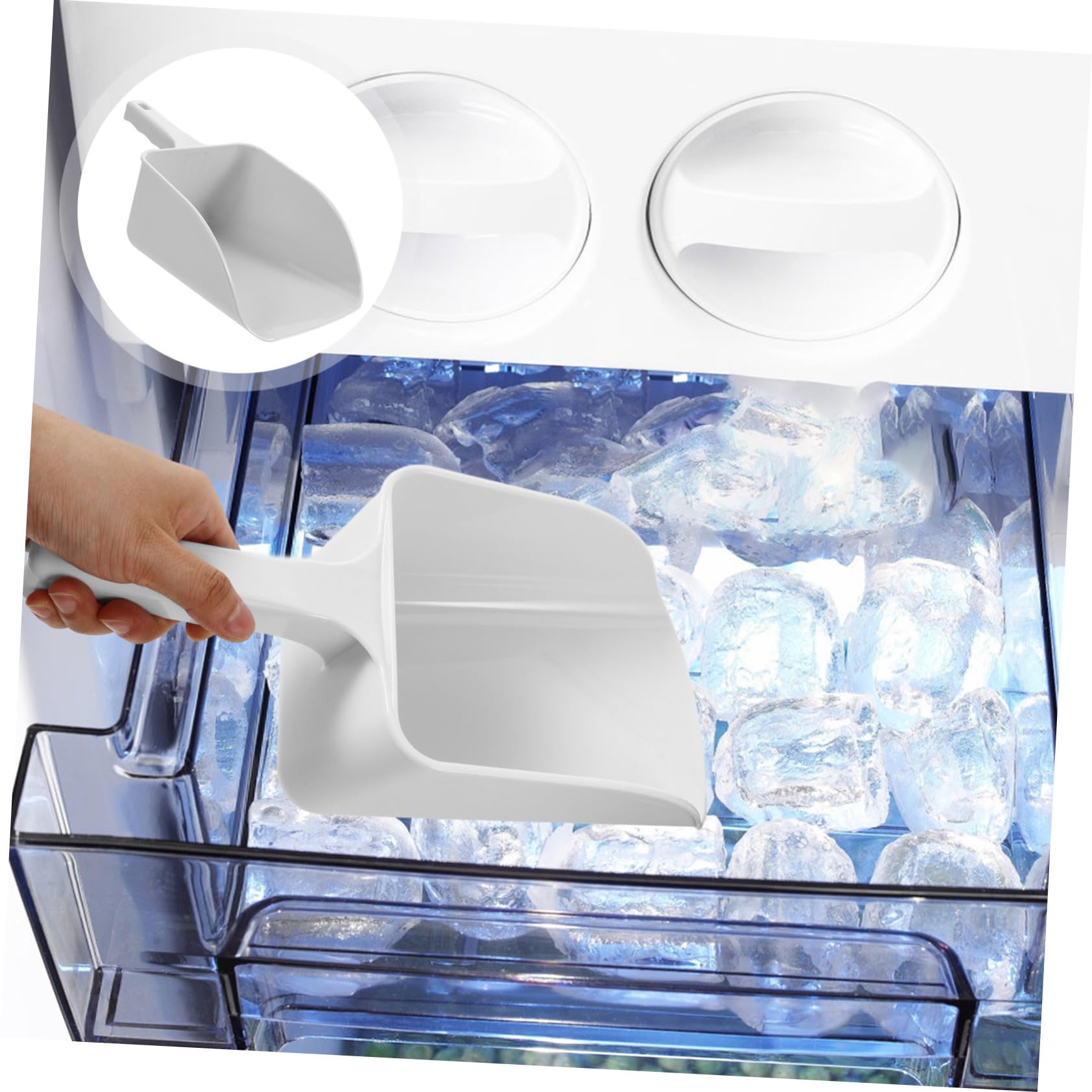 PRETYZOOM Cuchara para Hielo Abs Cuchara para Granos Ergonómica Blanco para Restaurantes y Bares
