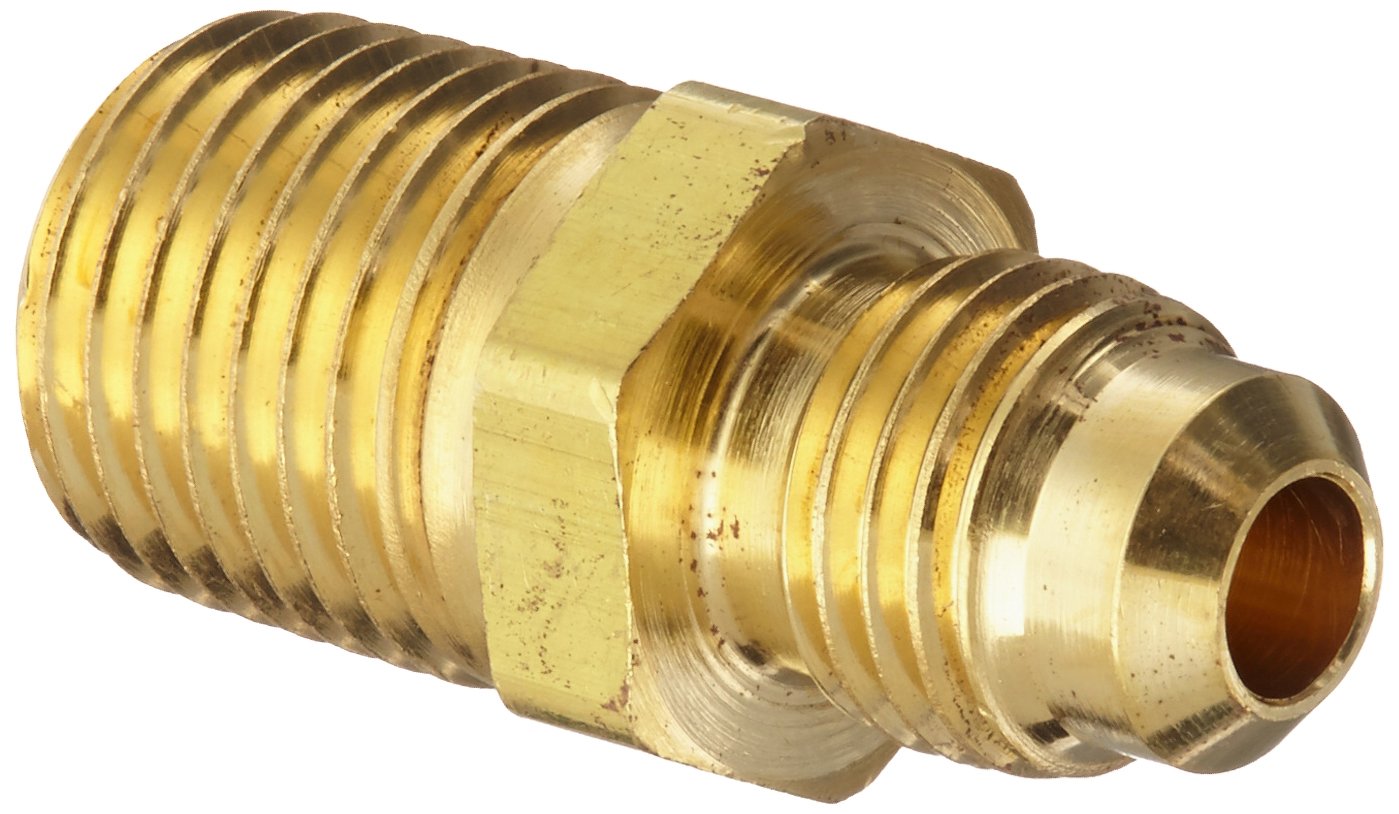Eaton Aeroquip 2000-4-4B Brass Flared Tube Fitting, Adapter, 7/16" Male SAE 45 Degree x 1/4" Male Pipe Thread (Pack of 4)