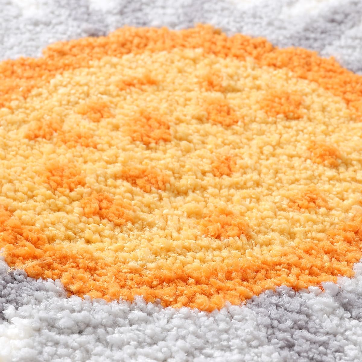 Ankah Plants Collection Bath Mat, Unique Natural Plant and Flower Shapes Design Bathroom Rug, Ultra Soft Microfibre, Medium-Pile, Durable, Non-Slip, Quick Dry, Machine Wash, 25.6"x 25.6", Marguerite