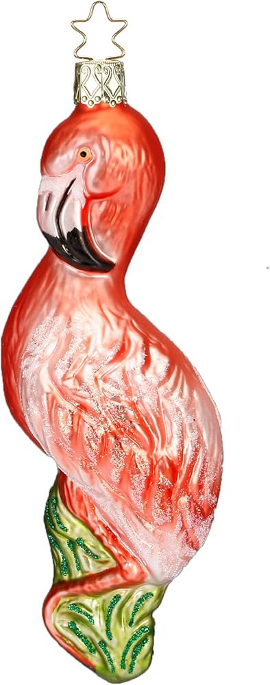 Amazon.co.jp: inge-glasピンクフラミンゴ鳥ガラスオーナメントドイツ