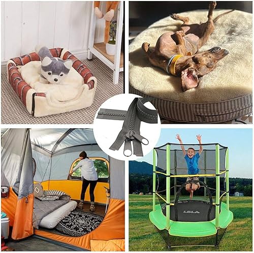 Miniatura 4 de MebuZip #10 Cremalleras de plástico separadoras resistentes de 96 pulgadas con doble lengüeta deslizantes de cremallera, cremalleras Vislon para