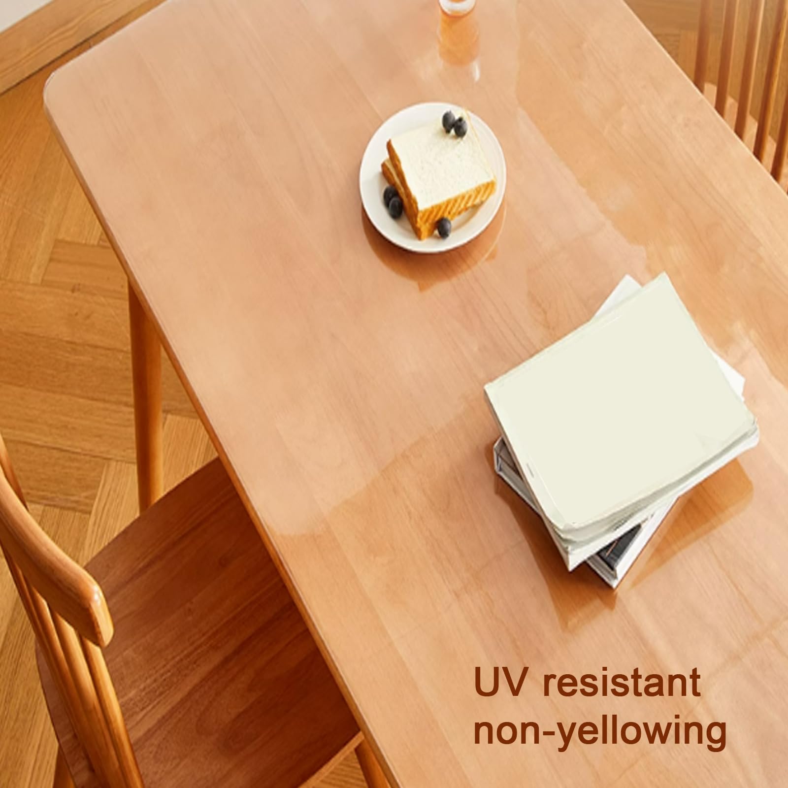 Protector de Mesa Rectangular Resistente al Agua Que No Encoge,Mantel Transparente Bisel de 65°,Mantel de PVC de Vidrio Suave de 3mm,Protector de Mantel de Mesa de Comedor (130x130cm/51x51in)
