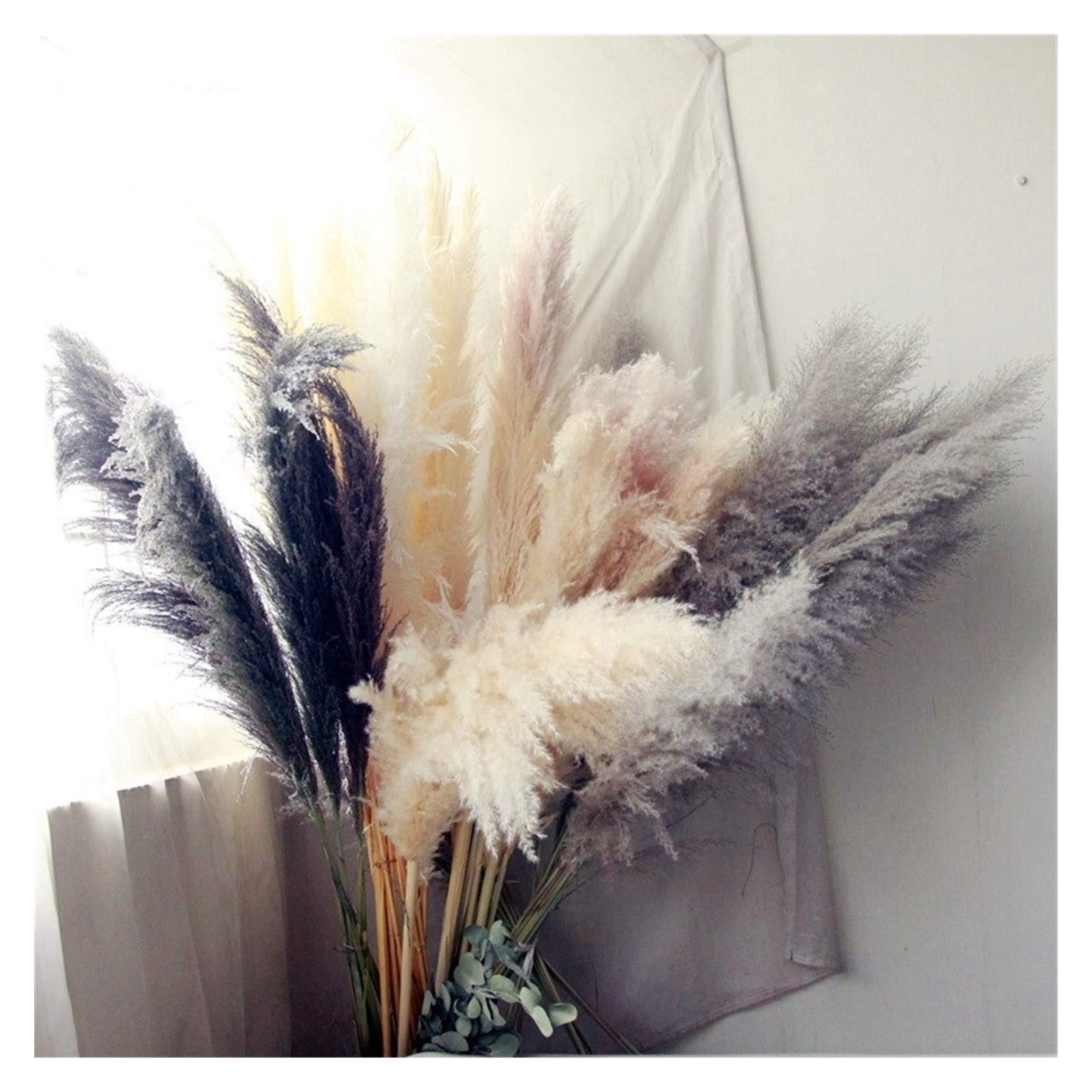 Pampasgras Deko 80cm Natürliches Schilfgetrocknet Getrocknete große Pampas Gras Bouquet DIY Hochzeit Blumenzeremonie Dekoration Modernes Wohnkultur Trockenblumen