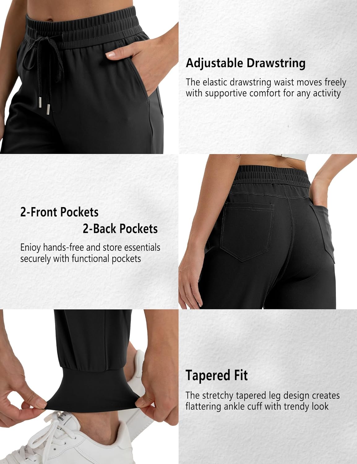 VOOVEEYA Women's Yoga Joggers Pants Stretchy Sweatpants with Pockets High Waist for Workout, Running, Lounge, Travel - Image 5