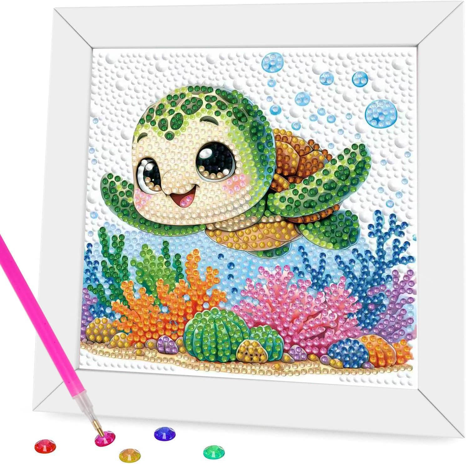 Amazon.com: Dlylust Sea Turtle Diamond Art Kits for Kids with Frame ...