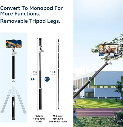 Miniatura 4 de COMAN MT55 auto disparo poste trípode móvil transmisión en vivo soporte multifuncional portátil extensión de piso fotografía