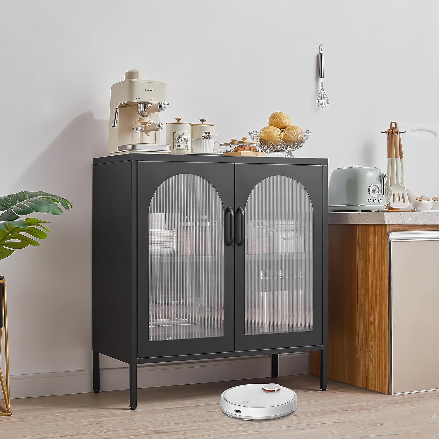 Furstel Farmhouse Credenza in a Modern Kitchen Setting