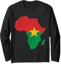 Burkina Faso Flag Africa Continent Silhouette Gift Burkinabe Long Sleeve T-Shirt