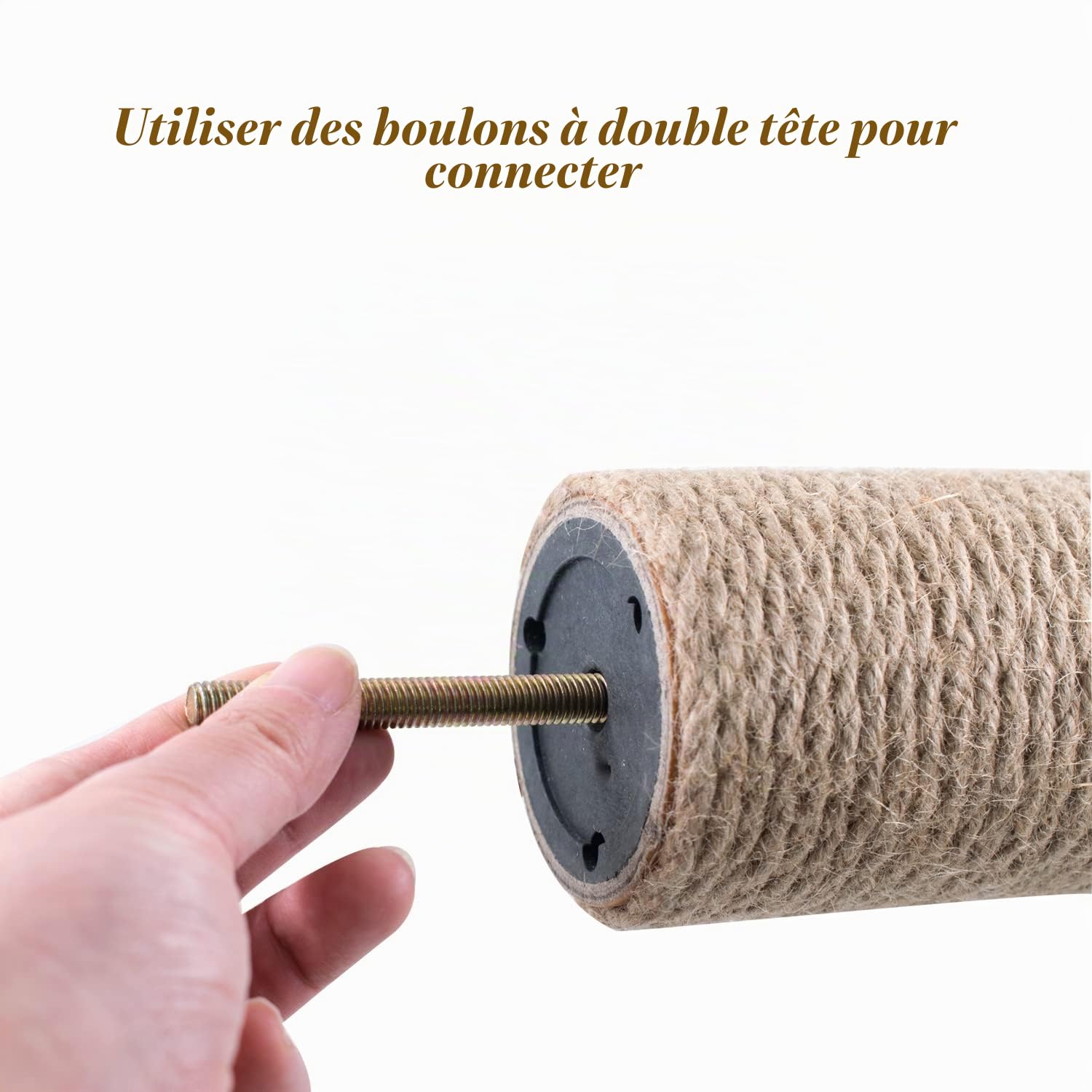 Arbre à Chat de Rechange, Griffoir Chat Poteau Arbre à Chat en Sisal Poteau à griffer de Rechange pour Arbre à Chat, Facilement Assemblé pour Chat à Griffer Poteau Sisal (30cm x 2)