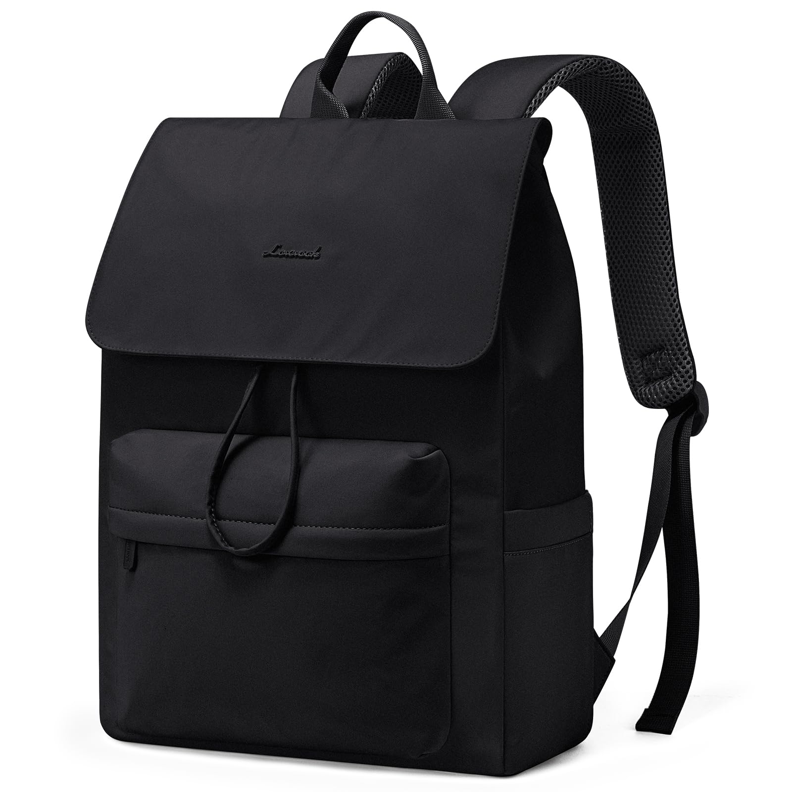 LOVEVOOK Rucksack Damen, Leichter Schulrucksack Teenager mit Laptopfach, 15.6 Zoll School Backpack Women Casual Daypacks Tagesrucksäcke Schultasche für Uni Schule Reise Arbeit, Schwarz