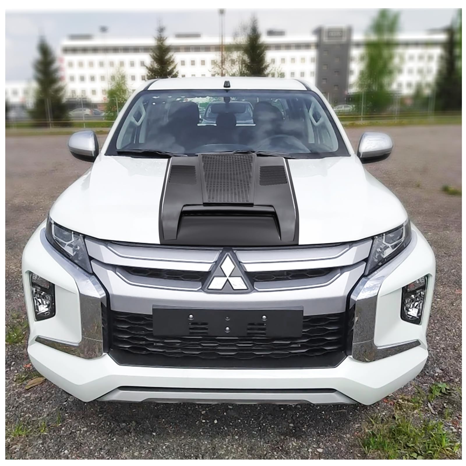 Pala para capó Mitsubishi L200 Triton 2019-2024, ABS capó accesorio todoterreno negro mate