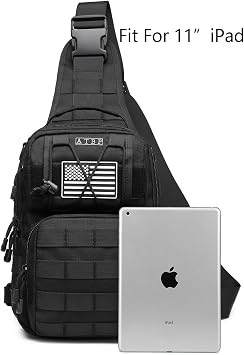 Tactical Sling Backpack Bag Pack for Men Military One Strap Shoulder Backpack Crossbody Bag With Holster 10 Liters