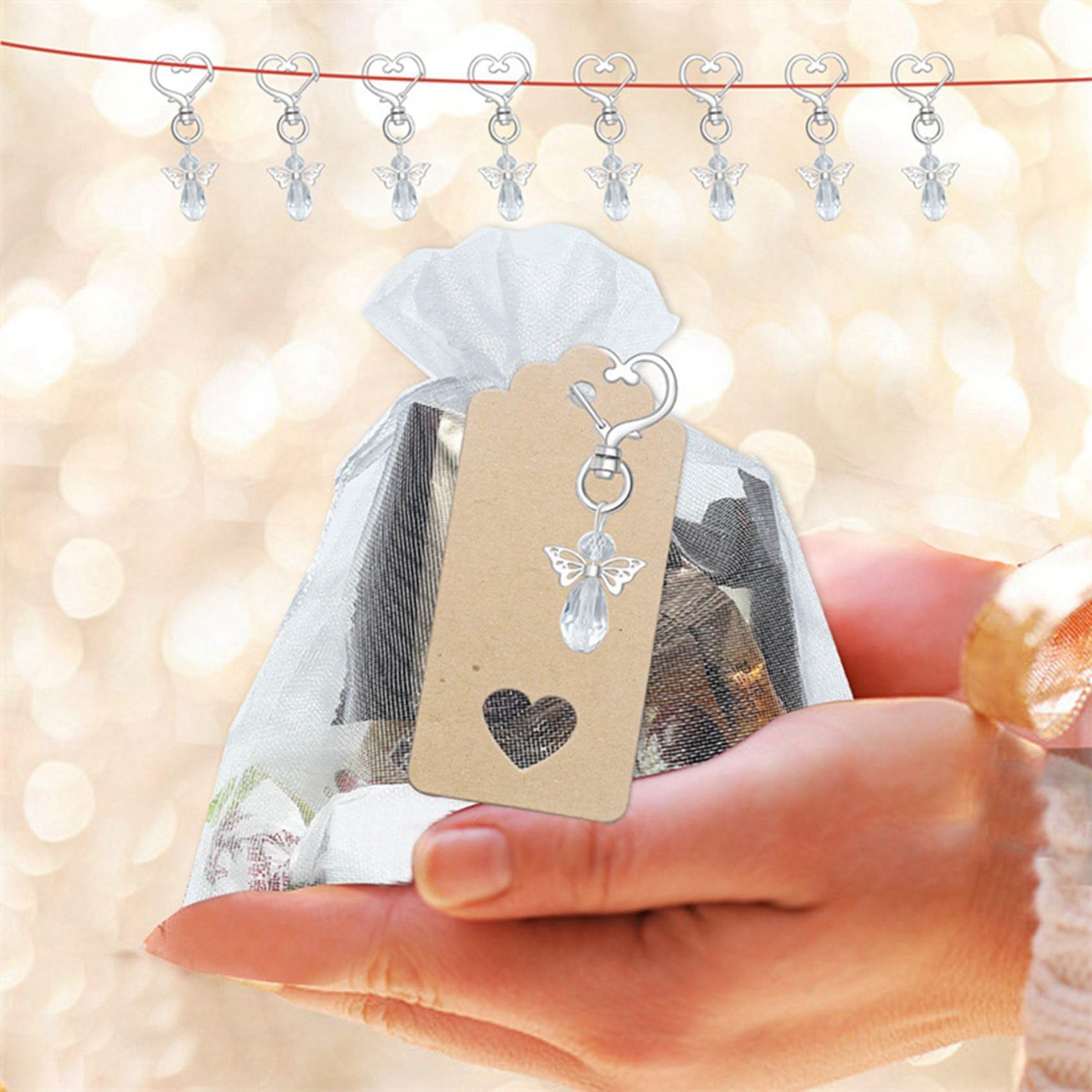 150 Pezzi Souvenir Regali di Nozze Baby Shower Bomboniera Set con Etichetta Borsa di Caramelle con Coulisse