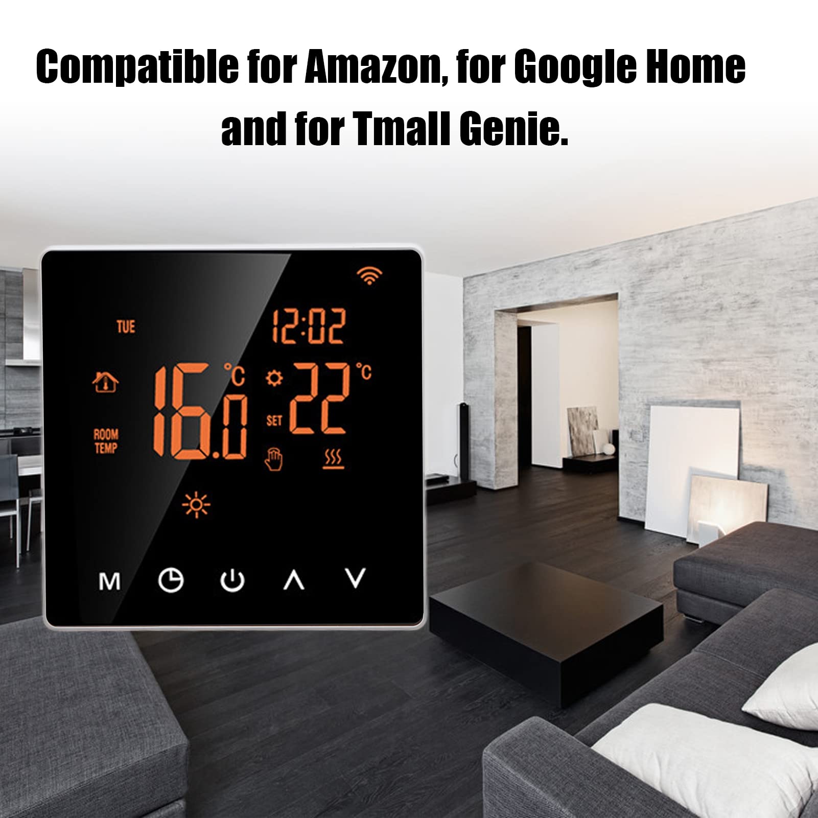 Wifi inbouw thermostaat met touchscreen voor elektrische