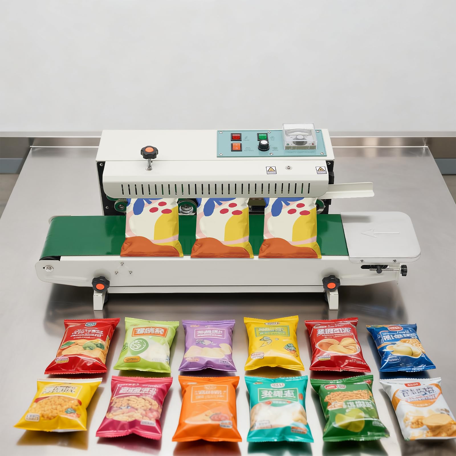 FR-900 Machine à emballer à chaud automatique avec molette de pression, machine à souder pour sacs en plastique, sacs en feuille d'aluminium, réglable de 0,02 à 0,8 mm d'épaisseur