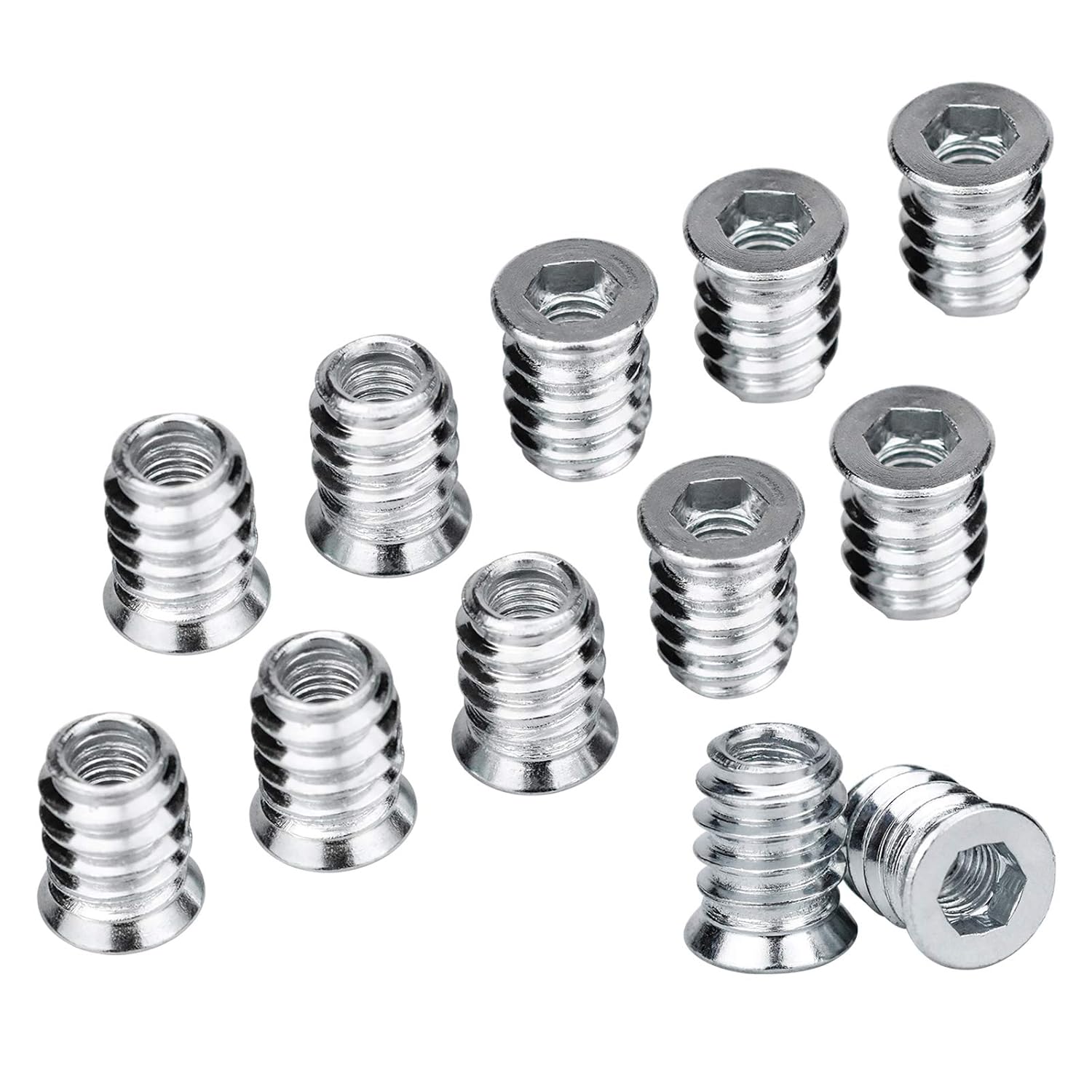 Hex Nut Alloy 100 Pieces M6 15mm Insert Nut Hex Insert Nuts Hex Alloy Nut for wood