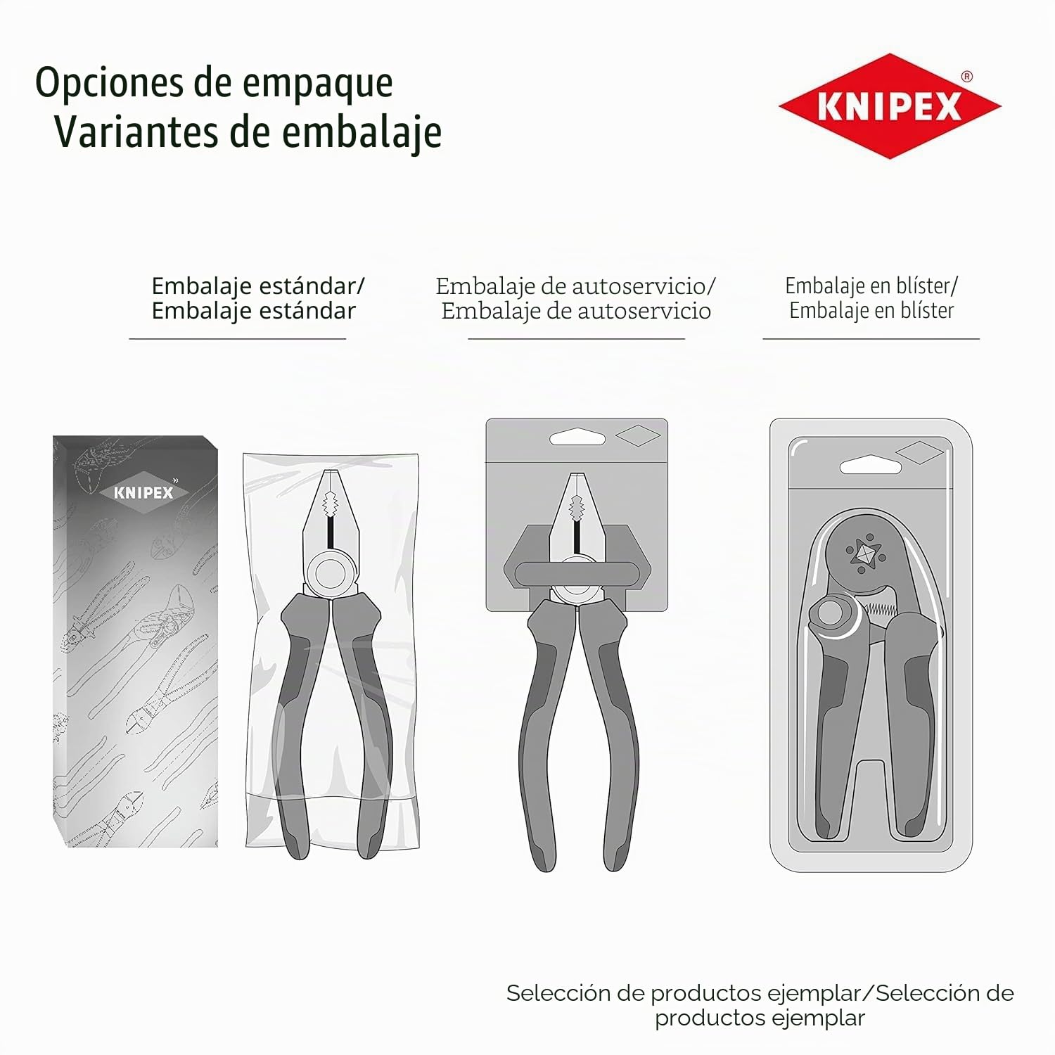 KNIPEX Crimpadora para sistema de mordazas intercambiables para mordazas intercambiables con mangos multicomponente 200 mm, 97 43 200 A