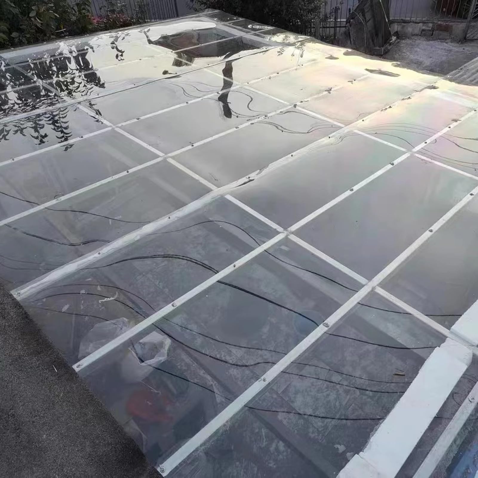 Planchas De Policarbonato Panel Techo Plástico, Protección UV Cubierta Techo Impermeable, for Marquesinas Autobuses Al Aire Libre(Size:5.1x3.3ft)