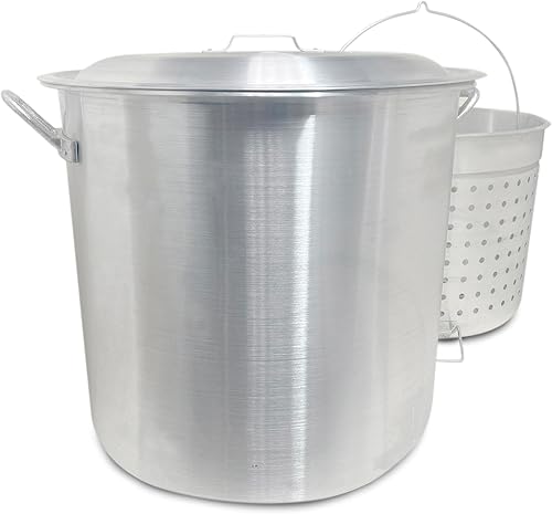 Olla de aluminio con cesta, de Bayou Classic, Plateado