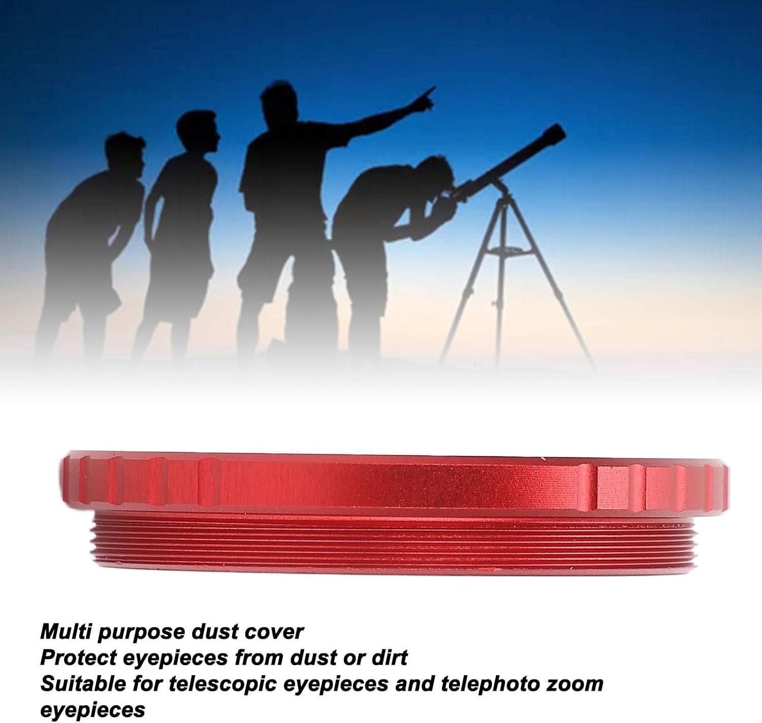 Telescope Lens Dust, Aluminum Alloy Eyepiece Lens Dust Cover M42x0.75 mm for Telephoto Zoom Eyepiece, Telescope Accessory