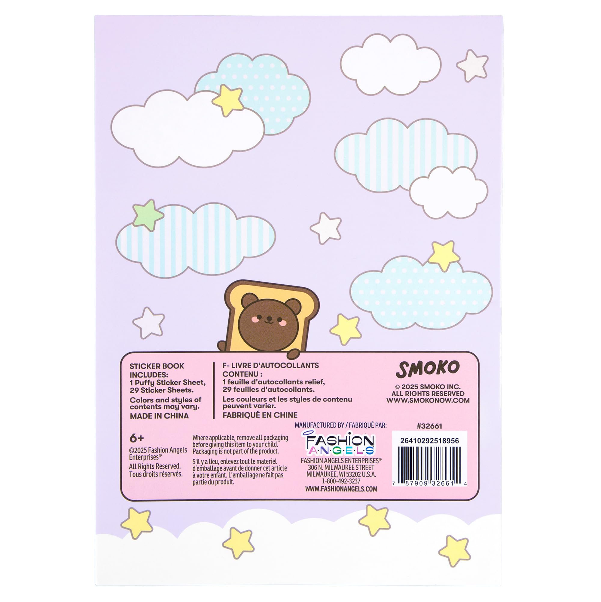 Fashion Angels Smoko ponad 1000 naklejek z uroczymi naklejkami Kawaii, smoko i przyjaciółmi, bufiaste i błyszczące strony z naklejkami, kreatywne zajęcia dla dzieci w wieku 6 lat