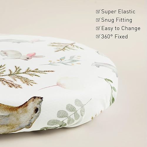 Miniatura 7 de Gllquen Baby Paquete de 4 sábanas de moisés, transpirable y acogedora, sábana bajera elástica para cuna de viaje, patrón floral de moda, sábanas