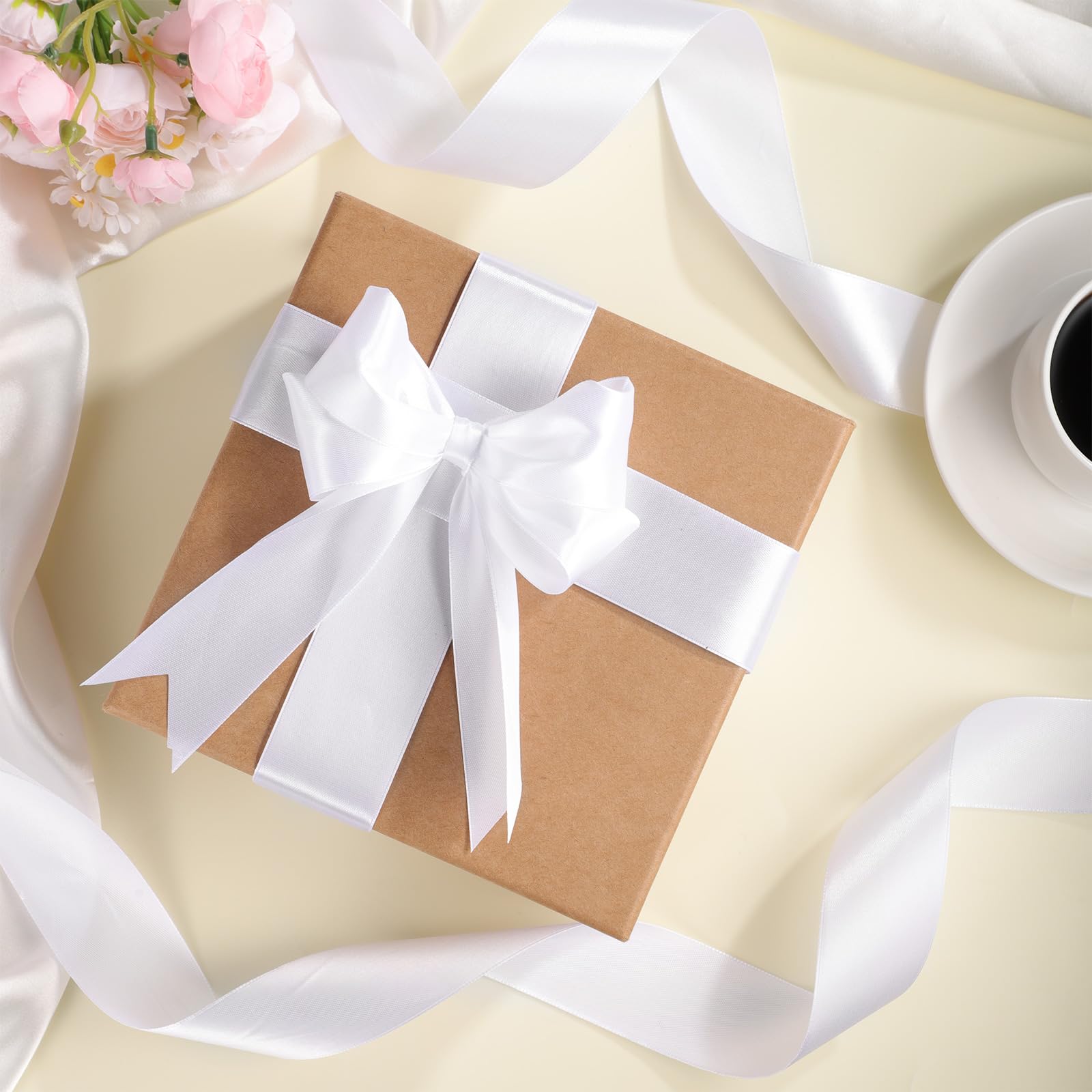 12 White Ribbon Ramo Snapklik.com : 120 Yards White Ribbon 1-1/2 Inch Gift Satin Ribbon For ...
