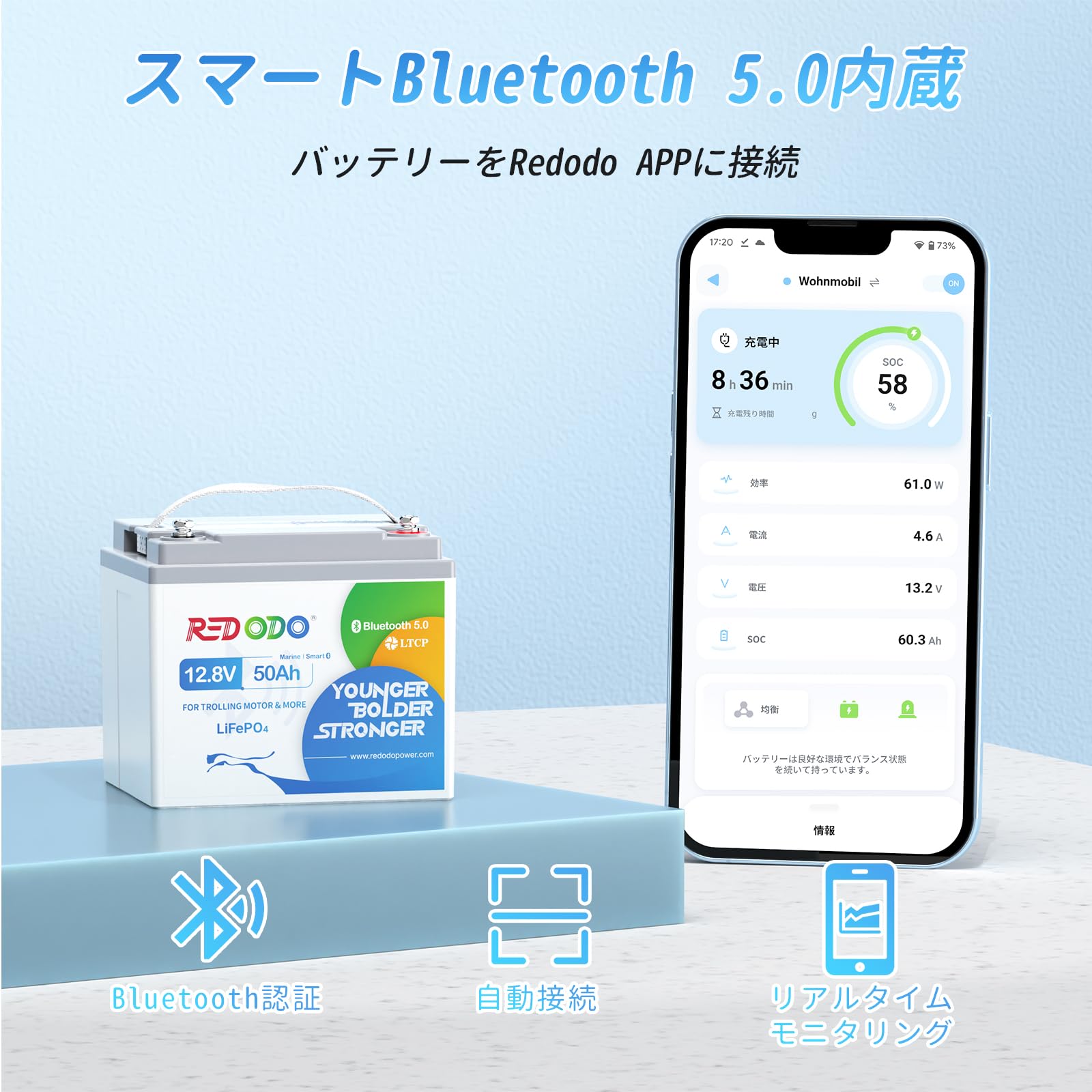 Amazon.co.jp: Redodo 12V 50Ah リン酸鉄リチウムイオン