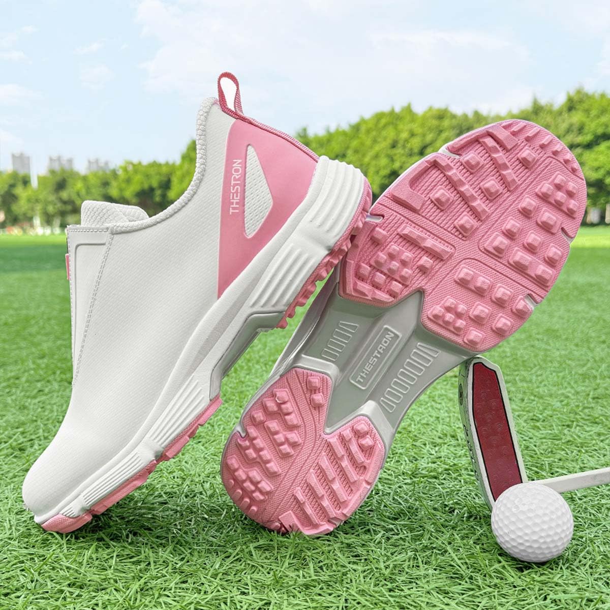 Zapatos de Golf Impermeables para Mujer Sin Clavos | Zapatillas De Entrenamiento De Golf, Resistentes Al Agua, Ligeras, Cómodas, Transpirable, Antideslizante, Exteriores