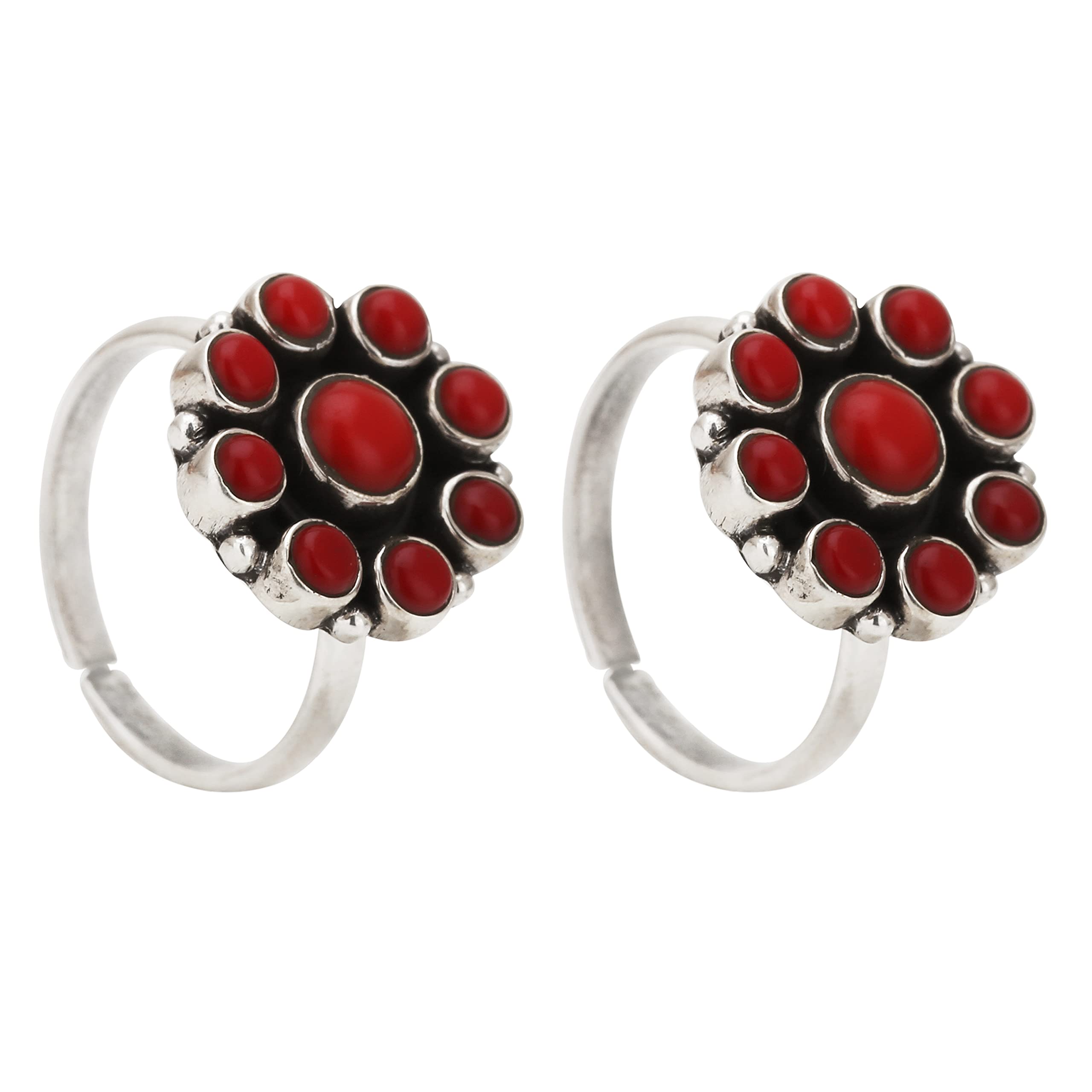 peen zone we deliver the actual jewelry Peenzone 92.5-925 Sterling Silver Red Toe Ring Leg Finger Rings for Women Girls - DESIGN-picture-55